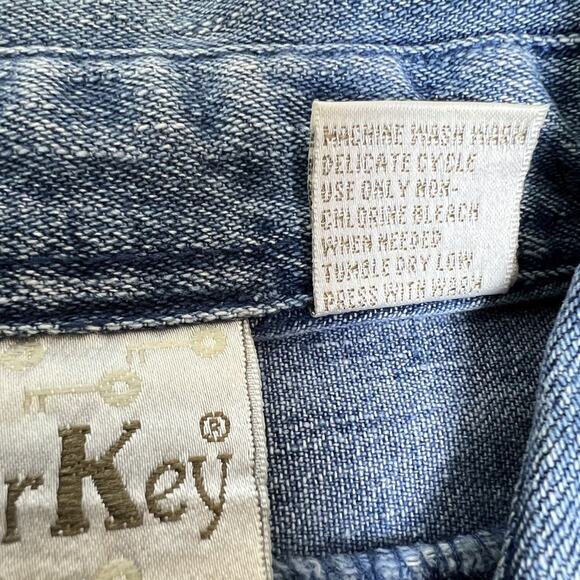 Copper Key Jean Jacket Shirt Womens Medium Soft Cotton Casual Pockets Vintage - Picture 4 of 6